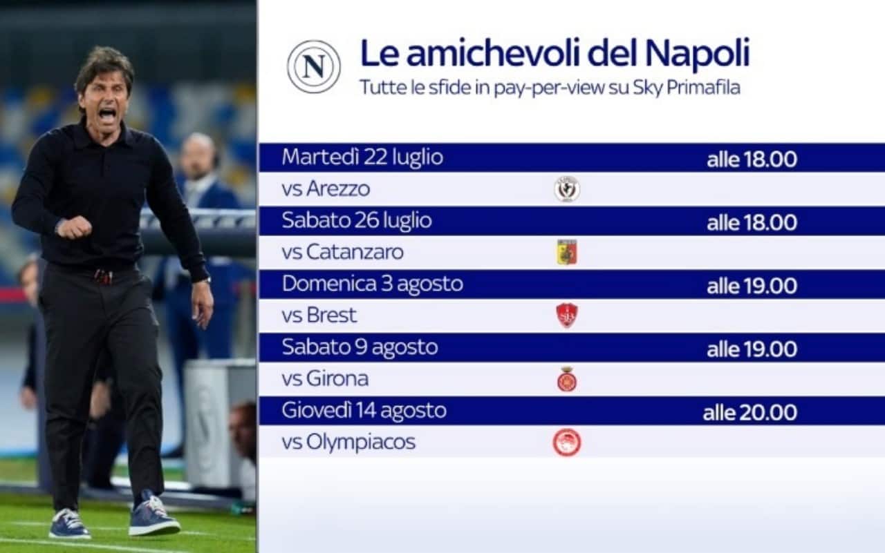 Le amichevoli estive del Napoli